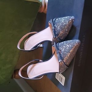 INC Gelsey3 slingback kitten heels, Black mentality, Size 9M